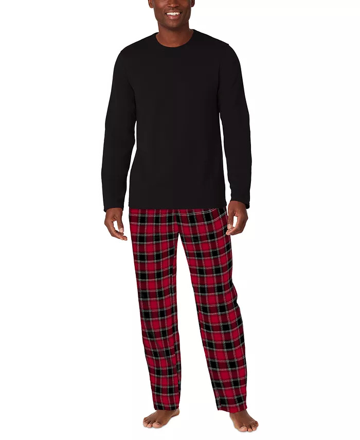 2-Piece Cuddl Duds Men's French Terry Sweatshirt & Plaid Pajama Pants Set (3 Colors) $20 + Free Store Pickup at Macy's or Free Shipping on $25+