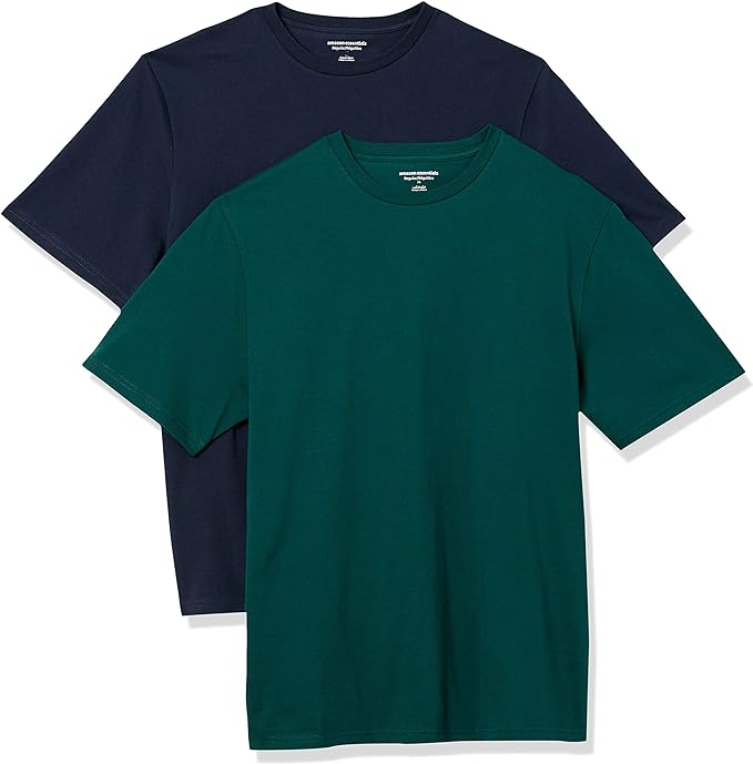 2-Pack Amazon Essentials Men's Regular-Fit Short-Sleeve Crewneck T-Shirt