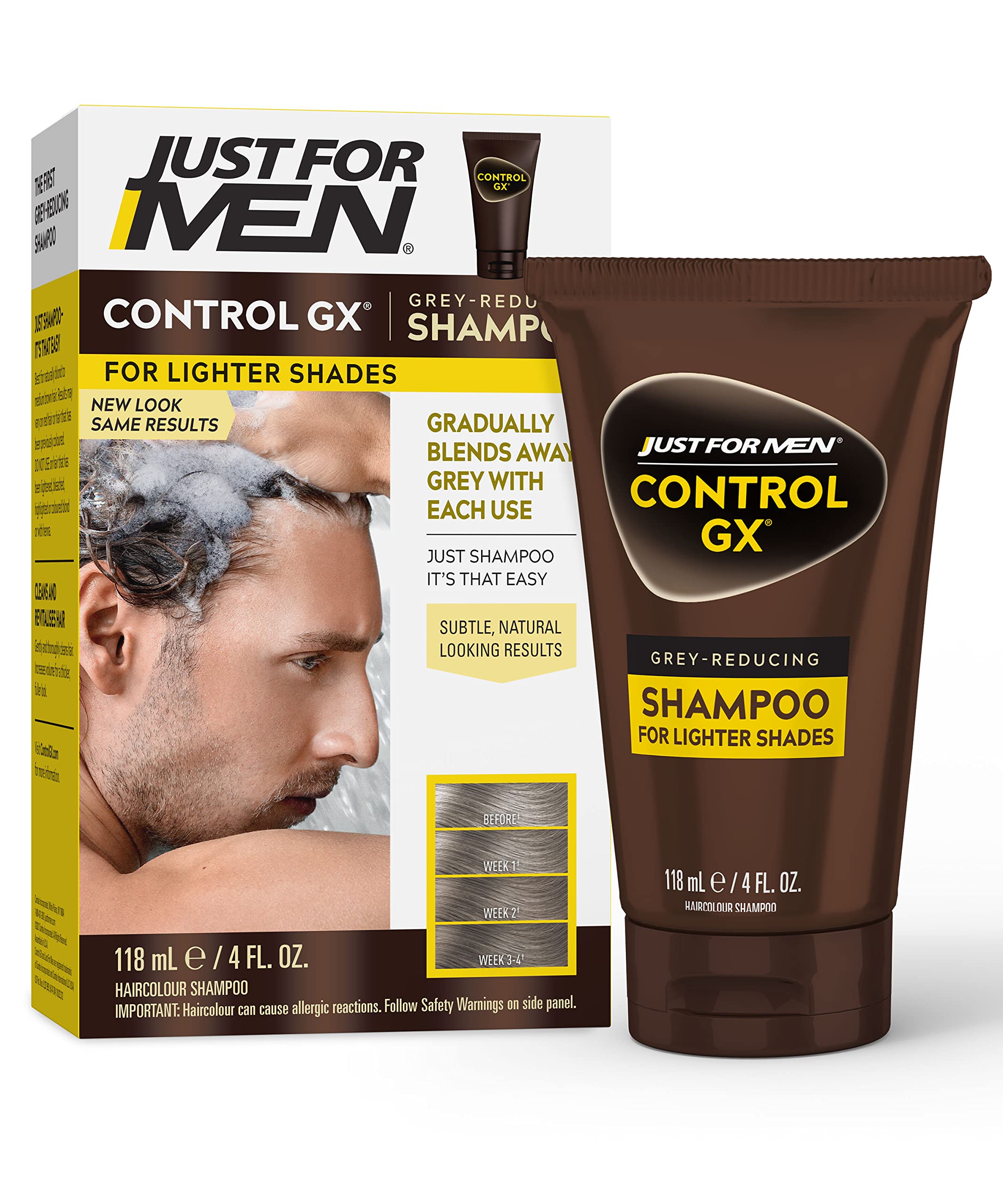 4-Oz Just for Men Control GX Grey Reducing Shampoo (Blonde to Medium Brown) $5.38 + Free Shipping w/ Prime or on $35+