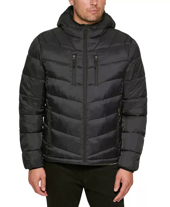 Club Room Men's Chevron Quilted Hooded Puffer Jacket (Various) $40 + Free Shipping