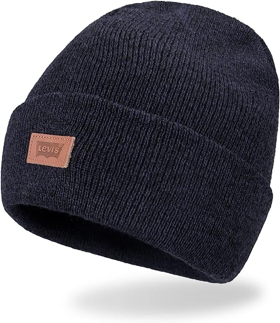 Levi's All Season Comfy Leather Logo Patch Cuffed Hero Beanie (Various) $10.40 + Free Shipping w/ Prime or on $35+