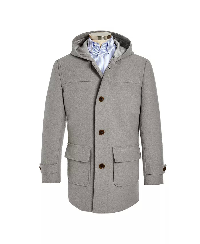 Lauren Ralph Lauren Big Boys' Coats: Diamond-Shaped Raincoat (Navy) $45.96, Classic-Fit Hooded Overcoat (Light Gray) $49.96 + Free Shipping