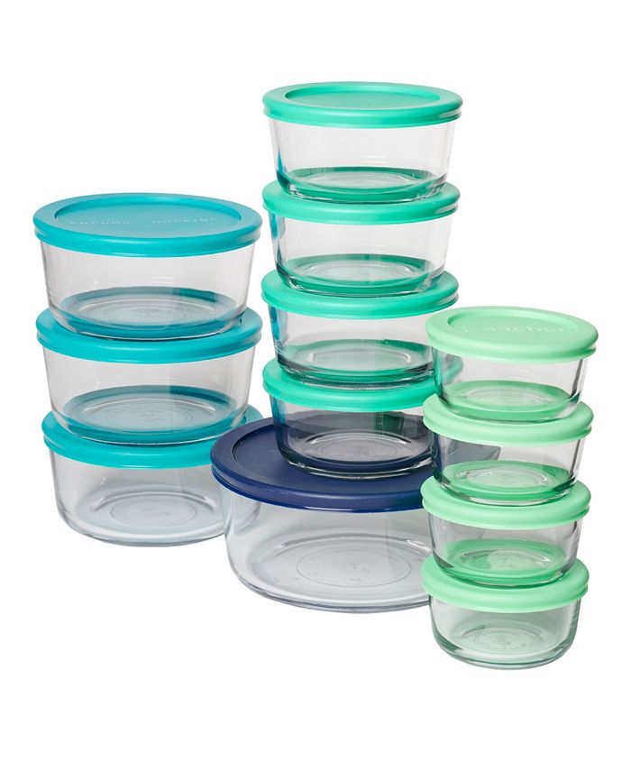 24-Piece Anchor Hocking Food Storage Set w/ Snugfit Lids (Clear Glass/Multicolor) $25.49 + Free Shipping