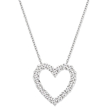 18" Macy's Women's Diamond Heart Pendant Sterling Silver Necklace (1/10 ct. t.w) $24 + Free Shipping
