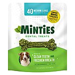 40-Ct 32-Oz Minties VetIQ Dog Dental Bone Treats (Medium/Large Dogs of 40+ Lbs) $9.70 w/ Subscribe &amp; Save