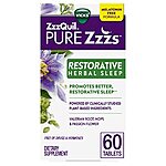 60-Count Vicks ZzzQuil Pure Zzzs Restorative Herbal Melatonin-Free Sleep Aid Tablets $4.50 + Free Shipping w/ Prime or on $25+