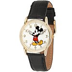 Disney Men's or Women's Mickey Mouse Classic Analog Quartz Leather Strap Watch (Silver/Red) $14.55 + Free Shipping w/ Prime or on $25+