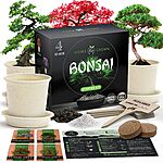 Home Grown Bonsai Tree Premium Starter Kit (4 Bonsai Tree Seeds, 4 Durable Pots &amp; More) $23 + Free Shipping w/ Prime or on $35+