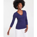 I.N.C. International Concepts Women's Ribbed Top (Indigo Sea, Sizes M-XL) $8.83 + Free Store Pickup at Macy's or Free Shipping on $25+