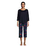 2-Piece The Pioneer Woman 3/4-Sleeve Solid Top &amp; Print Crop Pants Pajama Set (2 Colors) $10 + Free Shipping w/ Walmart+ or on $35+