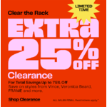 Nordstrom Rack Clear The Rack: Extra 25% Off Select Men's, Women's &amp; Kids' Red-Tag Clearance Items + Free Shipping on $89+