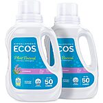 2-Pack Ecos Hypoallergenic Laundry Detergent Liquid (50-Oz Bottles, 100 Loads) $13.05 w/ S&amp;S + Free Shipping w/ Prime or on $35+