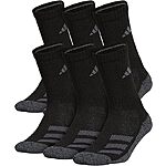 6-Pair adidas Kids' Cushioned Angle Stripe Crew Socks (Medium or Large, Black) $7