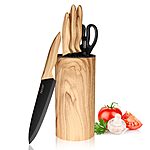 6-Piece hecef Vintage Stainless Steel Kitchen Knife Set w/ Block $13.49 + Free Shipping w/ Prime or on $35+