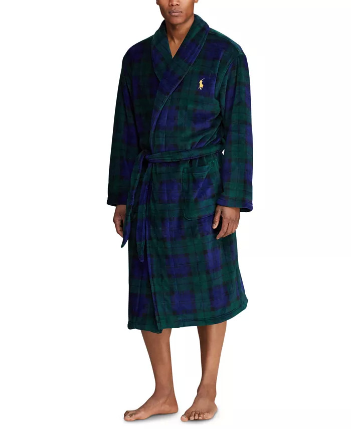Polo Ralph Lauren Men's Microfiber Plaid Shawl Collar Robe (Blackwatch Plaid) $34.50 + Free Shipping