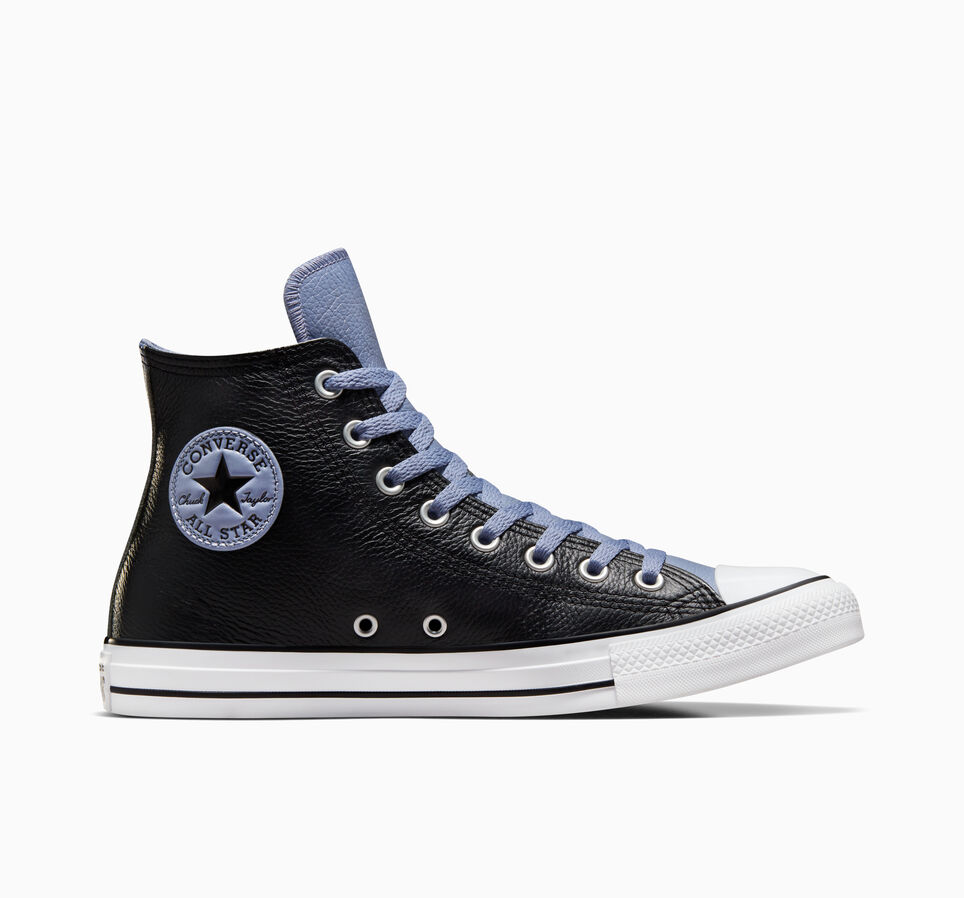 Converse Men's or Women's Chuck Taylor All Star Leather Shoes (Black/Thunder Daze Blue) $32.98 + Free Shipping