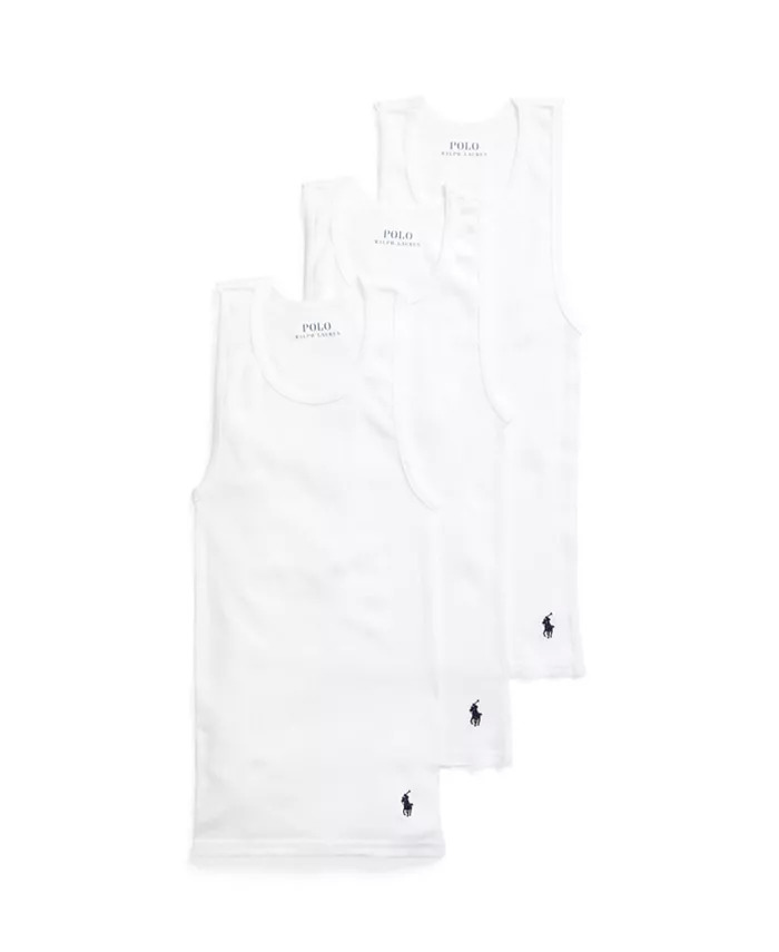 3-Piece Polo Ralph Lauren Big Boys' Crewneck Tanks (White) $9.79 ($3.26 each) + Free Store Pickup at Macy's or Free Shipping on $25+