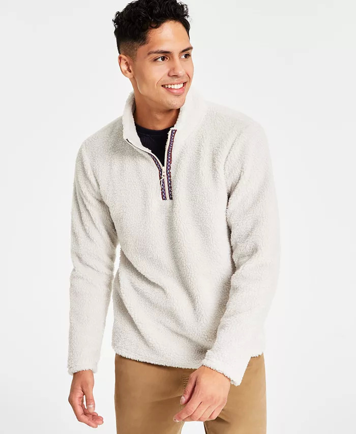 Sun + Stone Men's Dan Fleece Quarter-Zip Sweater (Stone Block) $16.73 + Free Store Pickup at Macy's or Free Shipping on $25+