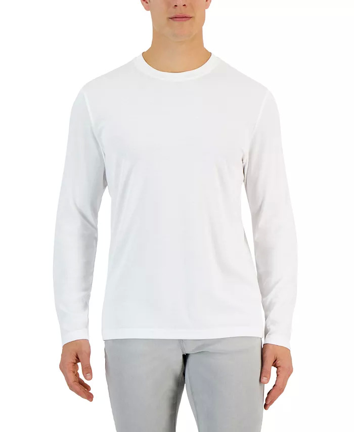 Alfani Men's Alfatech Long Sleeve Crewneck Tee (Bright White) $6.66 + Free Store Pickup at Macy's or Free Shipping on $25+