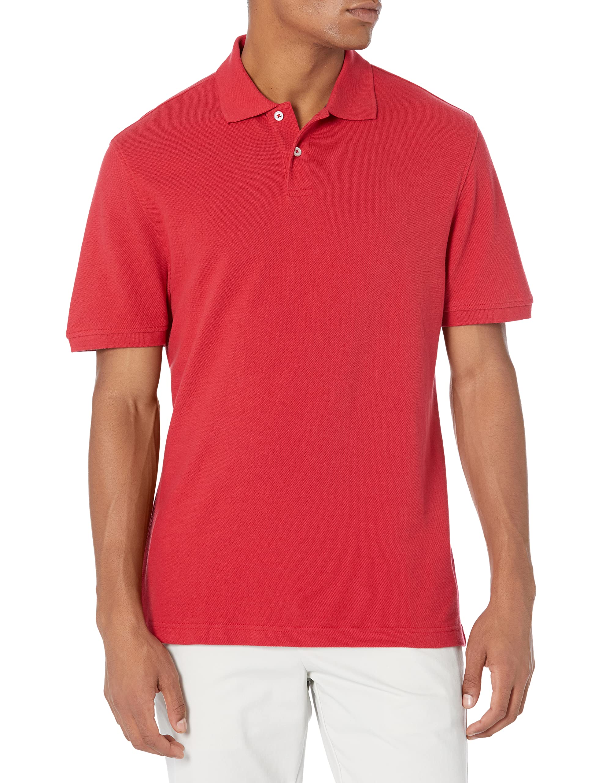 Amazon Essentials Men's Slim-Fit Cotton Pique Polo T-Shirt (Red) $5.90 + Free Shipping w/ Prime or on $35+