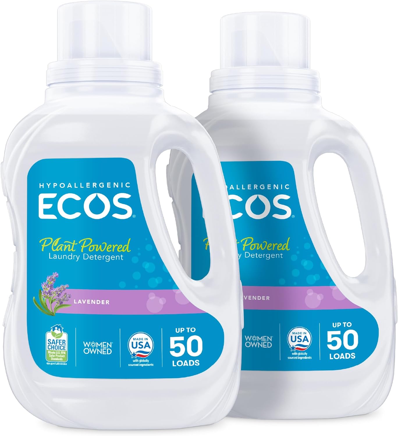 2-Pack Ecos Hypoallergenic Laundry Detergent Liquid (50-Oz Bottles, 100 Loads) $13.05 w/ S&S + Free Shipping w/ Prime or on $35+