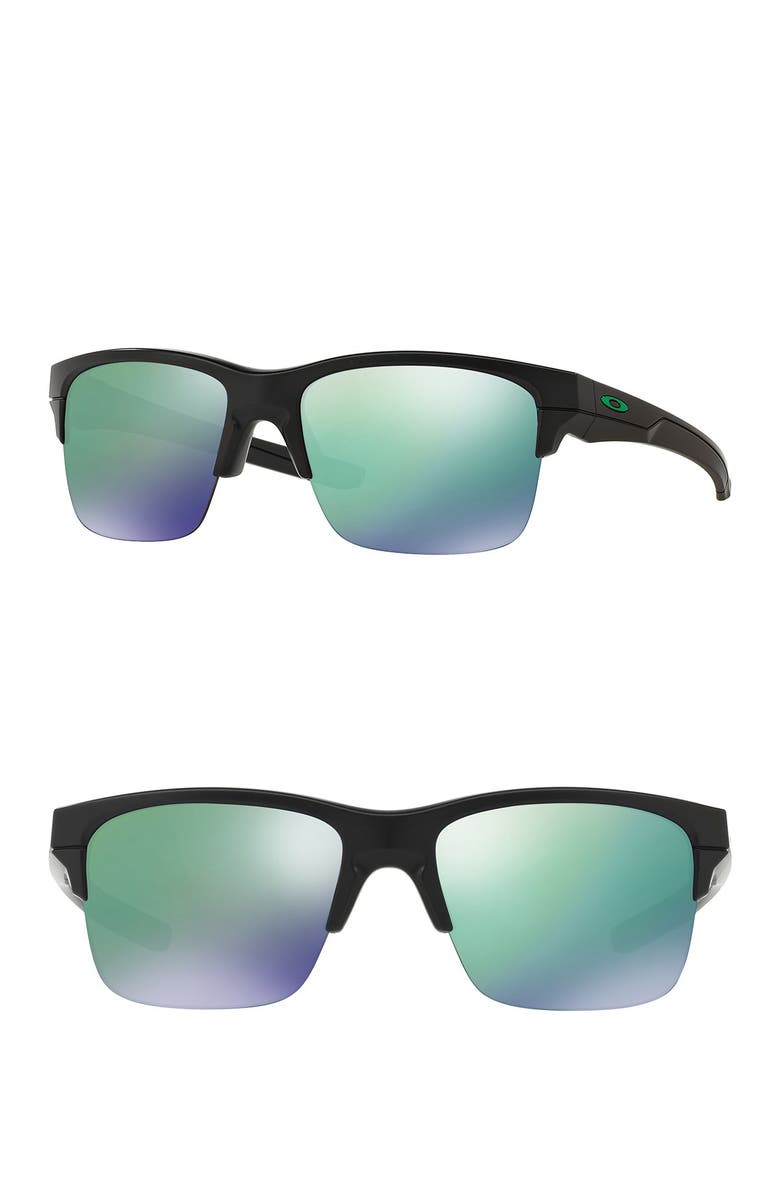 Oakley Men's Thinlink 63mm Sunglasses (Matte Black/Jade Iridium) 59.98 + Free Shipping on 89+