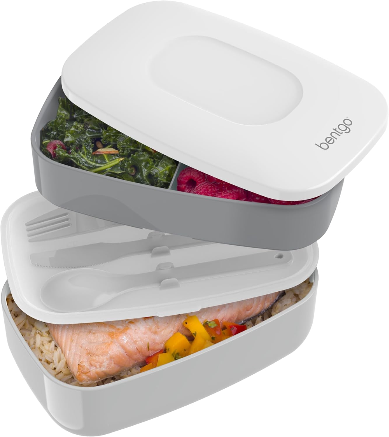 3-Compartment Bentgo Classic Stackable Lunch Box  w/ Plastic Utensils (Various) $11 + Free Shipping w/ Prime or on $35+