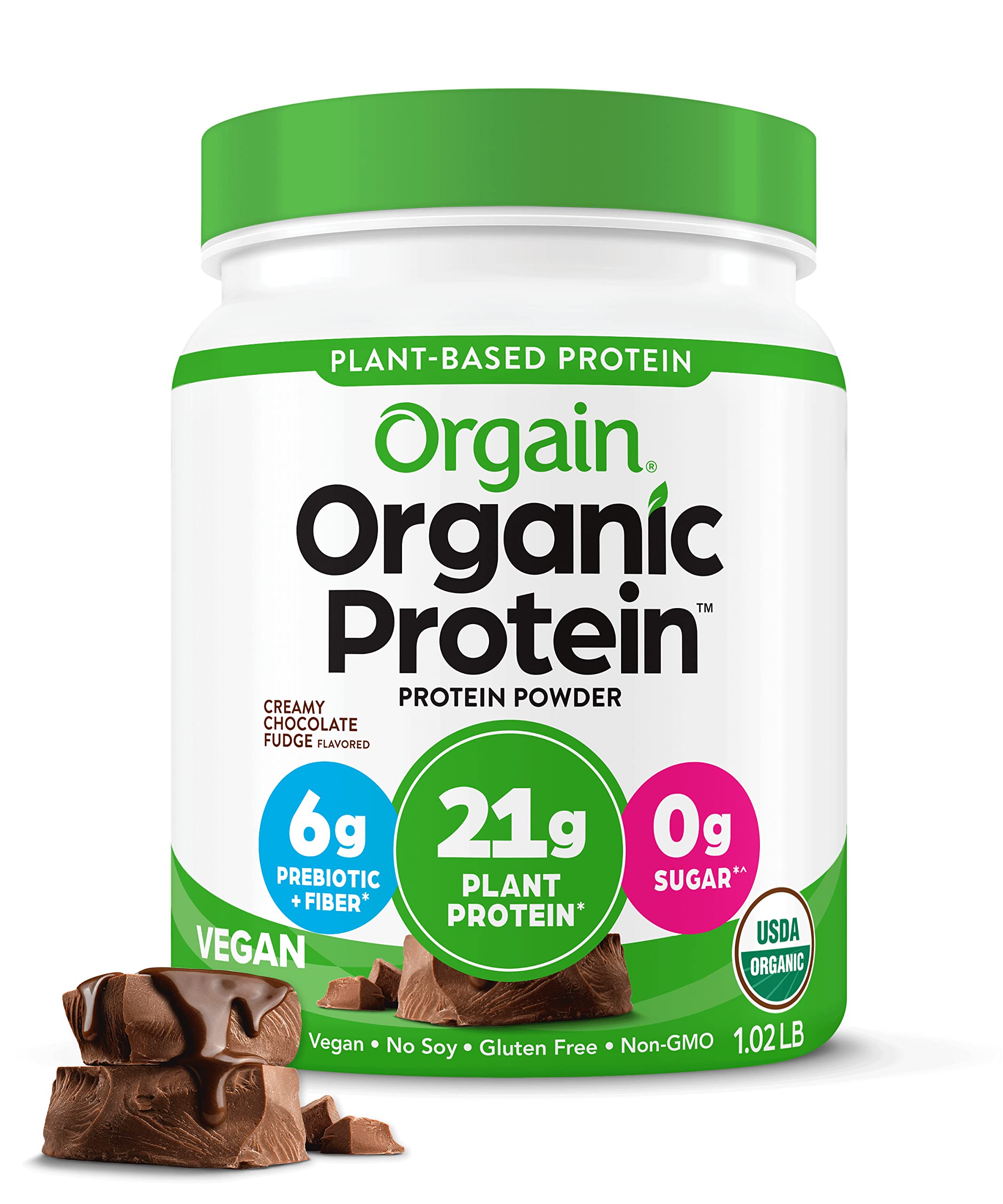 1.02-lb Orgain Organic Vegan Protein Powder (Creamy Chocolate Fudge, 21g Protein) $13.98 w/ S&S + Free Shipping w/ Prime or on $35+