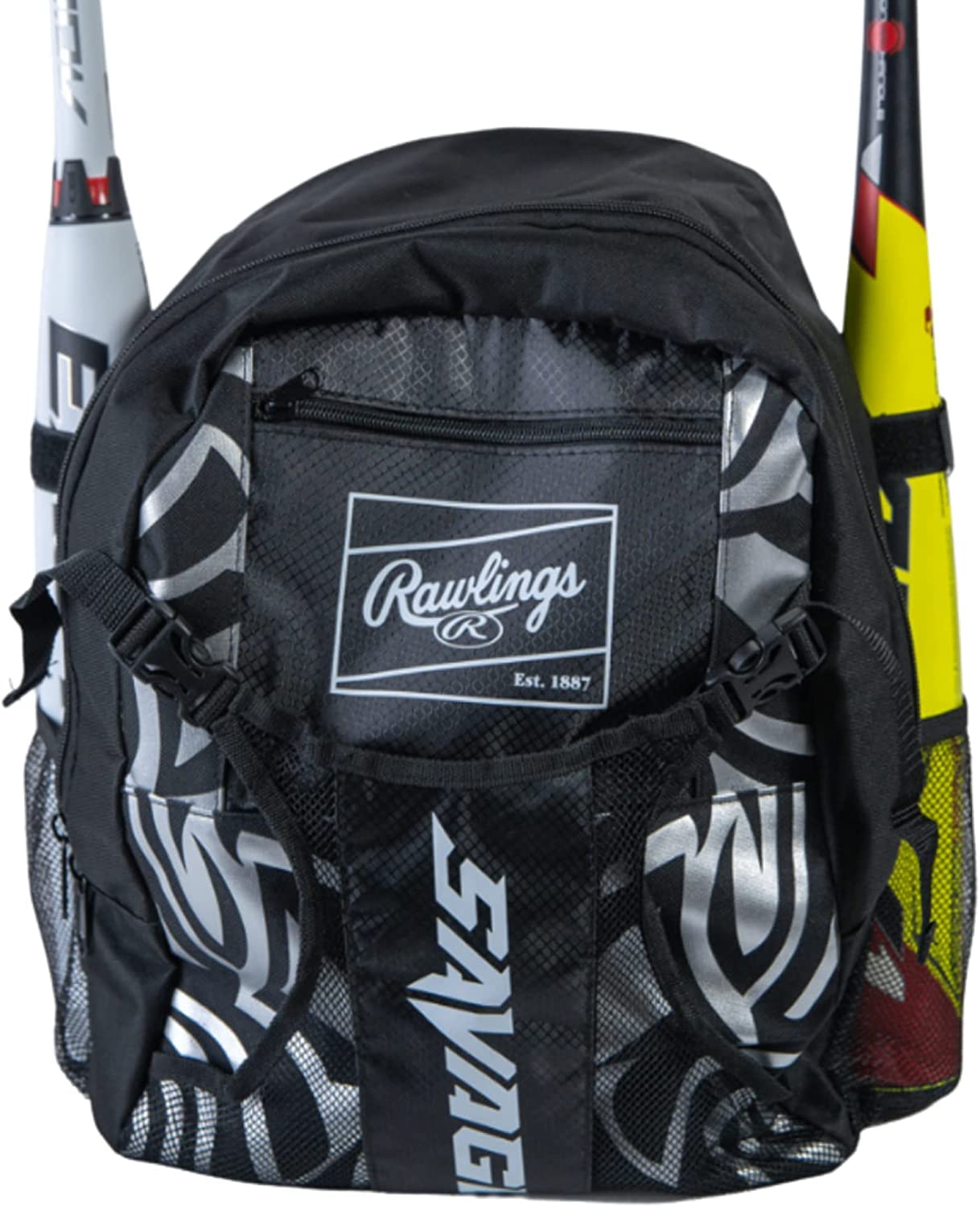 Rawlings Youth Baseball & Softball Savage Equipment Backpack (Black/Silver) $14.95 + Free Shipping w/ Prime or on $35+