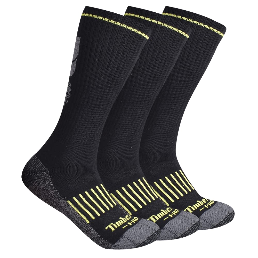 3-Pack Timberland Pro Men's Crew Socks (Black, Sizes L & XL) $5.90 ($1.96/pair) + Free Shipping w/ Prime or on $35+
