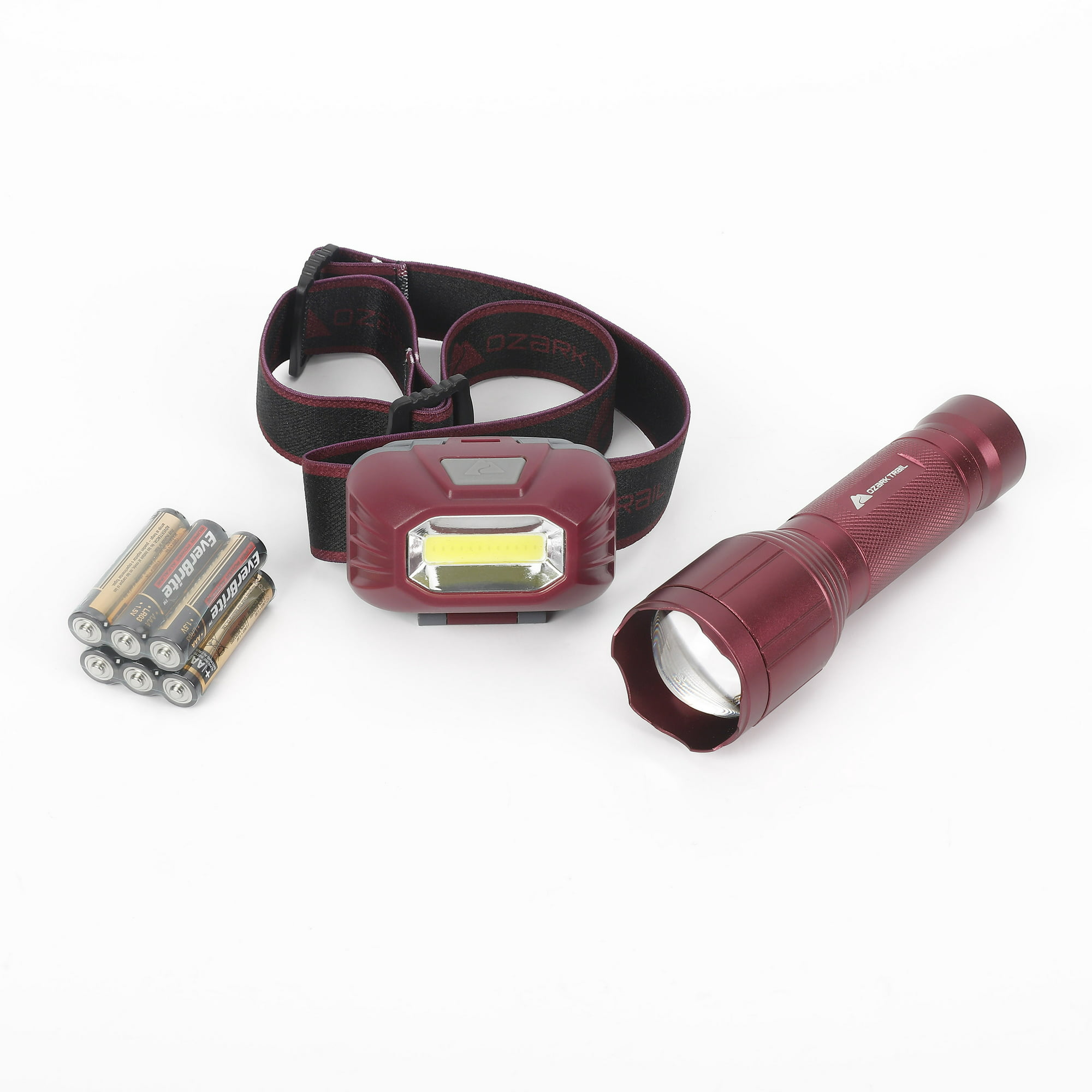 2-Pack Ozark Trail LED 200 Lumen Headlamp & 300 Lumen Flashlight (Purple) $5 + Free Shipping w/ Walmart+ or on $35+