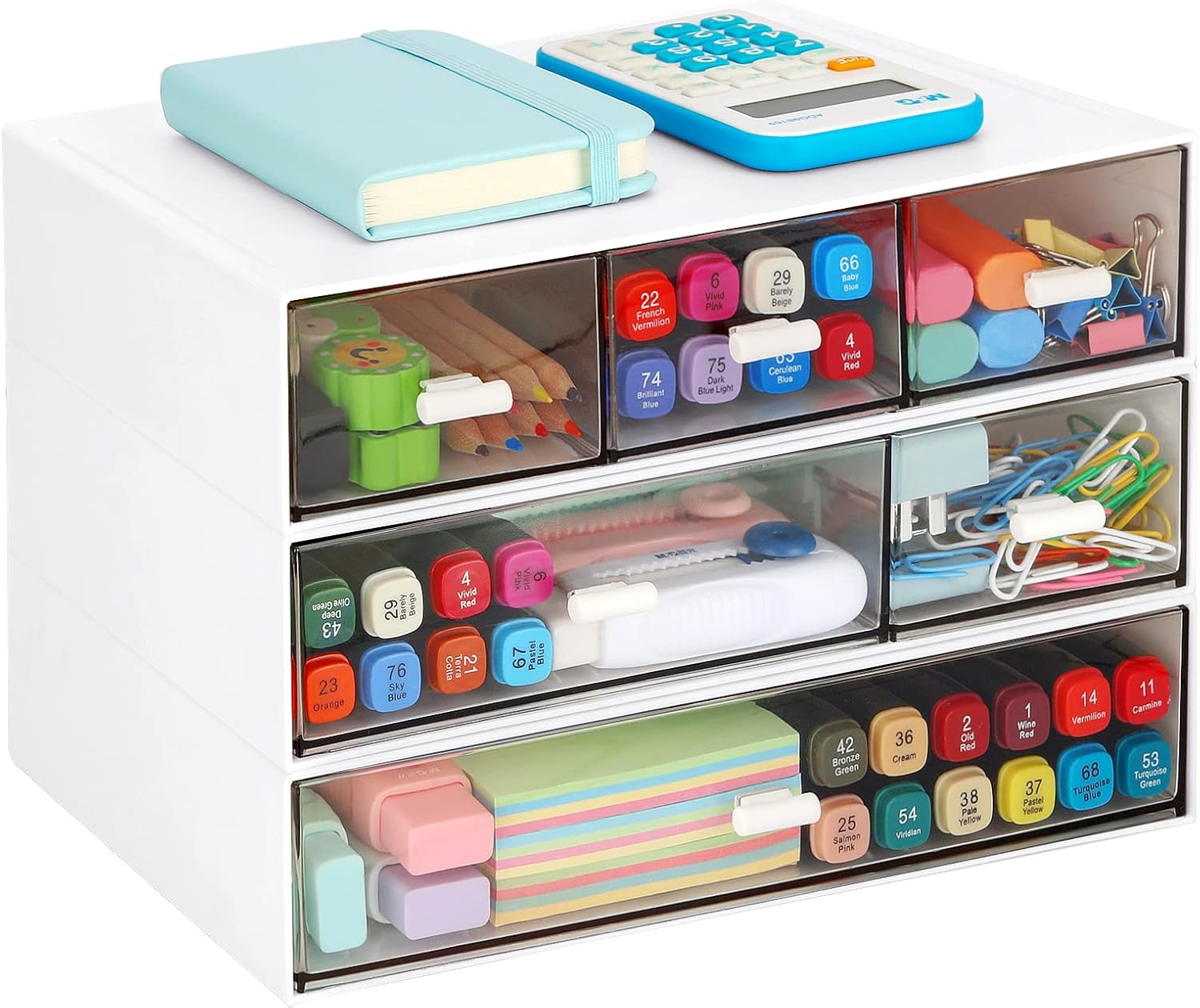 6-Drawer Leture Stackable Stationary Desk Organizer (White) $10.99 + Free Shipping w/ Prime or on $35+