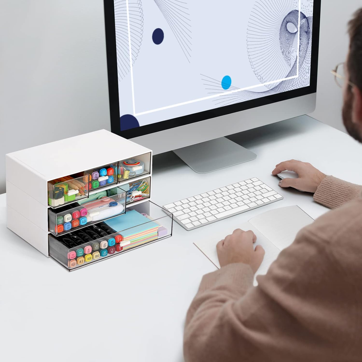 6-Drawer Leture Stackable Stationary Desk Organizer (White) $10.99 + Free Shipping w/ Prime or on $35+