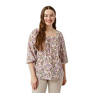 Chaps Women's Squareneck Peasant Top (Various) from $6.43 + Free Shipping w/ Walmart+ or on $35+