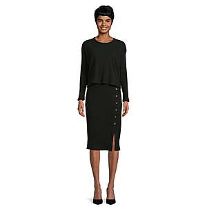 2-Piece Time and Tru Women's Rib Knit Long Sleeve Top & Midi Skirt Set (3 Colors) from $  7.70 + Free Shipping w/ Walmart+ or on $  35+