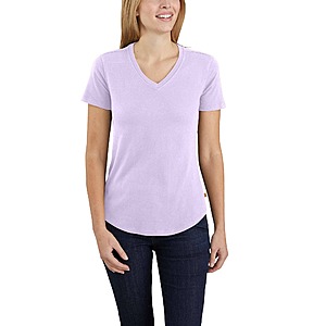 Carhartt Women's Relaxed Fit Midweight Short Sleeve V-Neck Tee (Amethyst Fog) $8 + Free Shipping