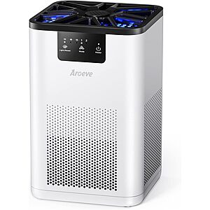 9.6" Aroeve Low-Noise HEPA Air Purifier w/ Aromatherapy (White or Black)