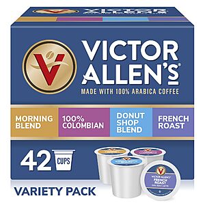 42-Count Victor Allen's Coffee Keurig K-Cup Pods (Variety Pack) $12.82 ($0.30 each) w/ S&S + Free Shipping w/ Prime or on $35+
