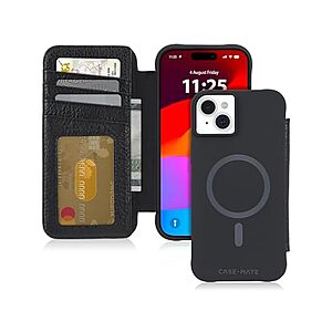 Case-Mate iPhone 15 Plus Magnetic Flip Pebbled Leather Wallet Folio Case (Black) $5 + Free Shipping w/ Prime