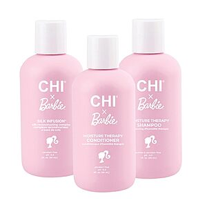 3-Piece CHI x Barbie Hair Care Trio Ornament Travel Kit (2-Oz Silk Infusion, 2-Oz Shampoo, 2-Oz Conditioner) $7.75 + Free Shipping w/ Prime or on $35+