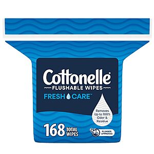 168-Count Cottonelle Fresh Care Flushable Wet Wipes Refill Pack $5.60 w/ Subscribe & Save