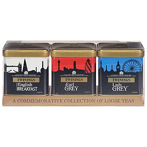 3-Pack 100g Twinings London Skyline Loose Leaf Teas Gift Set .35 w/ Subscribe & Save