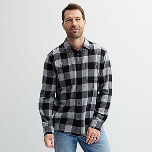 Sonoma Goods For Life Men's Supersoft Flannel Button-Down Shirt (Various) $5.99 + Free Store Pickup at Kohl's or Free Shipping on $49+