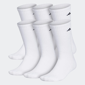 6-Pair adidas Men's Athletic Cushioned Crew Socks (White, XL)  + Free Shipping