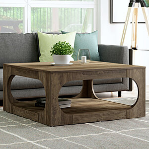 34.8" x 34.8" Wade Logan Inniss Coffee Table (Brown) $76.99 + Free Shipping