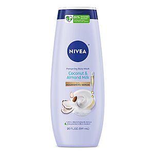 20-Oz Nivea Pampering Coconut and Almond Milk Body Wash w/ Nourishing Serum $4.24 w/ S&S + Free Shipping w/ Prime or on $35+