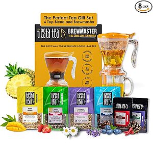 Tiesta Tea Loose Leaf Tea Starter Kit w/ 6 Blends & 16-Oz Brewmaster Bottom Dispensing Infuser $18.64 w/ S&S + Free Shipping w/ Prime or on $35+