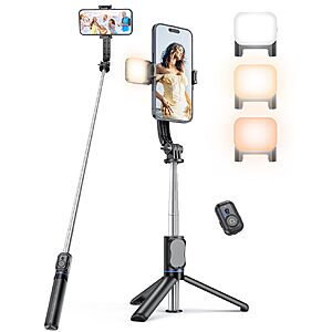 41.7" kzomKzoo Extendable Selfie Stick Tripod w/ Remote, Light & Detachable Phone Holder $6.99 + Free Shipping w/ Prime or on $35+