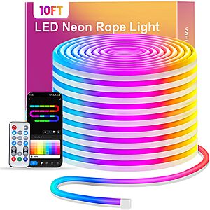 10' Sunlinkco RGB LED Neon Rope Strip Light w/ Remote Control .50