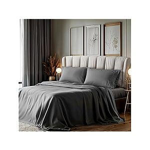 4-Piece Simple Deluxe Lightweight Super Soft Microfiber Bed Sheet Set (Queen, Grey) $10.99 + Free Shipping w/ Prime